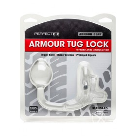 Armour Gear Armour Tug Lock Cockring w/ Anal Stimulation Clear Standard Size