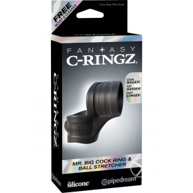 Fantasy C Ringz Mr Big Cock Ring & Ball Scretcher Cockring Black