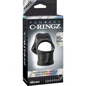 Fantasy C Ringz Rock Hard Ring & Ball Scretcher Cockring Black