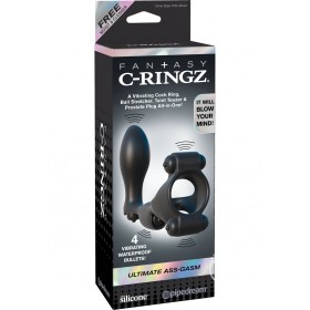 Fantasy C Ringz Ultimate Ass Gasm Cockring w/ Prostate Plug Black