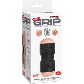 Pipedream Extreme Tight Grip Dual Density Squeezable Pussy & Ass Masturbator Black