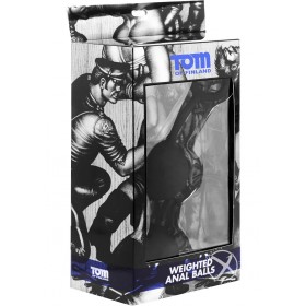 Tom of Finland Weighted Silicone Anal Balls Black 9.5 Inch