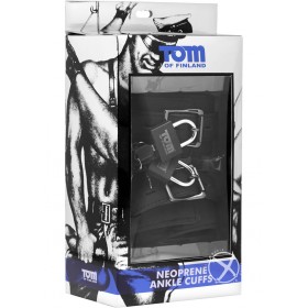 Tom Of Finland Neoprene Ankle Cuffs With Lock Black