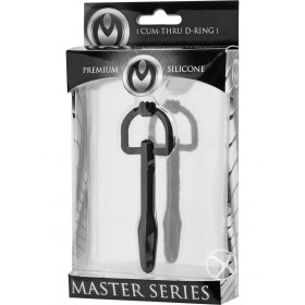 Master Series The Hallows Cum Thru D Ring Penis Plug Black 3.18 Inch