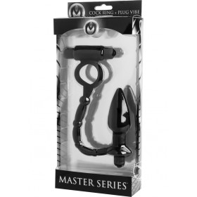 Master Series Viaticus Dual Cock Ring & Anal Plug Vibe Black 5 Inch