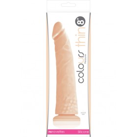 Colours Pleasures Thin Silicone Dong White 8 Inch