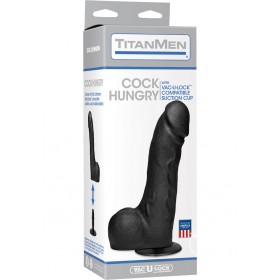 TitanMen Vac U Lock Cock Hungry Realistic Dildo Black 10.5 Inch