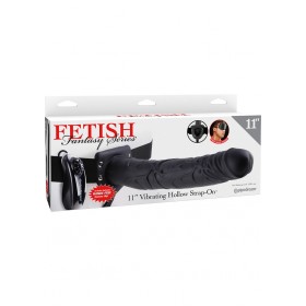 Fetish Fantasy Vibrating Hollow Strap-On Wired Control Black 