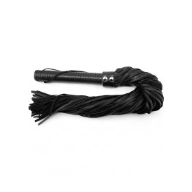 Rouge Leather Handle Leather Flogger Blk