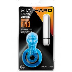 Stay Hard 10x Vibrating Tongue Ring Blue
