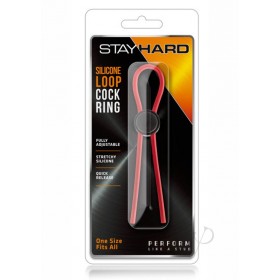 Stay Hard Silicone Loop Cock Ring Red