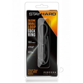 Stay Hard Silicone Dbl Loop Cockring Blk