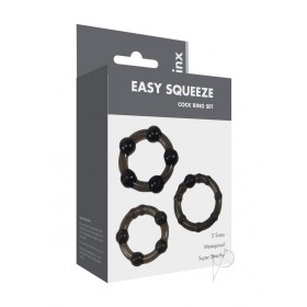 Linx Easy Squeeze Cock Ring Set Black Os