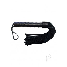 Rouge Leather Handle Suede Flogger Blk