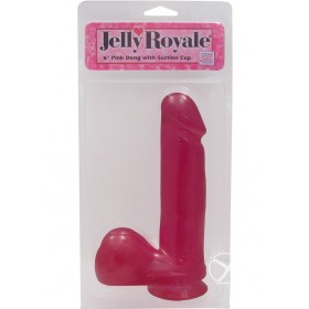 JELLY ROYALLE DONG WITH SUCTINO CUP 6 INCH PINK