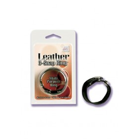 Leather 3 Snap Ring Adjustable Multi Purpose Ring