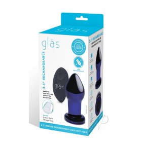 Recharge Remote Vibe Butt Plug 3.5 Blue