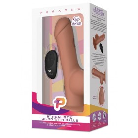 Remote Dildo W/balls Harness 8 Brown