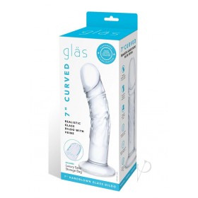 Curved Realist Dildo W/veins 7 Clear