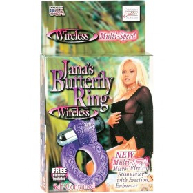 Intimate Butterfly Ring Multispeed Micro Stimulator w/ Erection Enhancer Purple