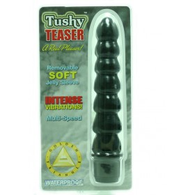 TUSHY TEASER 5.5 INCH w/ SLEEVE BLACK WATERPROOF