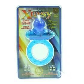 Ring Of Xtasy Bear Series Vibrating Silicone Cock Ring Blue