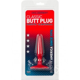 Smooth Butt Plug Slim Small  Sil-A-Gel 4 Inch Red