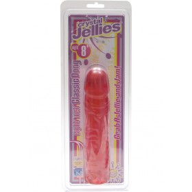 Crystal Jellies Classic Dong  Sil-A-Gel 8 Inch Pink