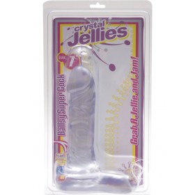 Crystal Jellies Ballsy Super Cock  Sil-A-Gel 7 Inch Clear