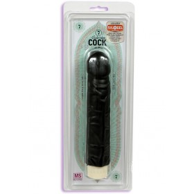 Quivering Cock Vibrator With Sleeve  Sil-A-Gel 7 Inch Black
