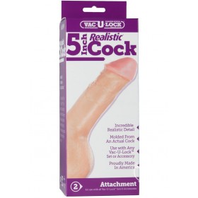 Vac U Lock Realistic Cock 5 Inch Flesh