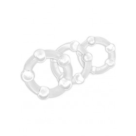 Blush Novelties Stay Hard Beaded Cock Rings Clear 3 Pack
