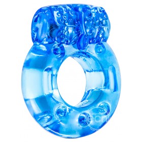 Blush Novelties Stay Hard Vibrating Reusable Cock Ring Blue