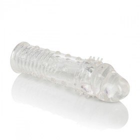 CalExotics Apollo Penis Extender Textured Sleeve Clear 6.25 Inch