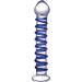Blue Spiral Glass Dildo