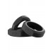 Tof 3 Piece Silicone Cock Ring Set Black