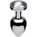 Lucent Jewel Accented Steel Anal Plug