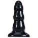 Triple Ripple Butt Plug Black Med