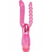 Trinity Vibes Double Trouble Double Penitration Vibrator Waterproof Pink Hush USA